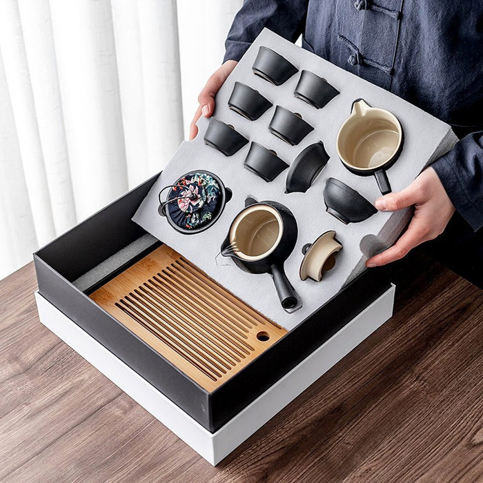 Black Ceramic Kung Fu Tea Set