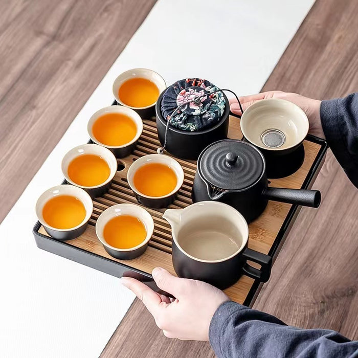 Black Ceramic Kung Fu Tea Set