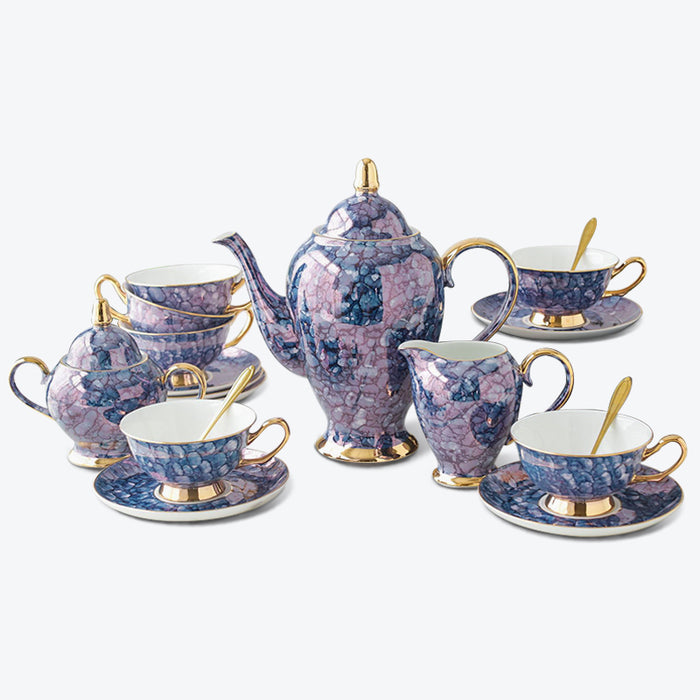 Full-printed Floral Fine Bone China Coffee & Tea Set