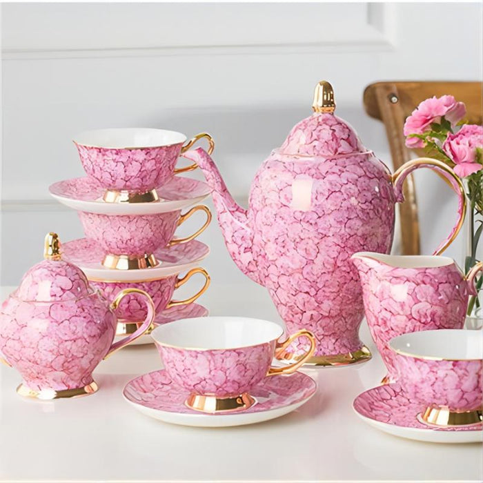 Full-printed Floral Fine Bone China Coffee & Tea Set