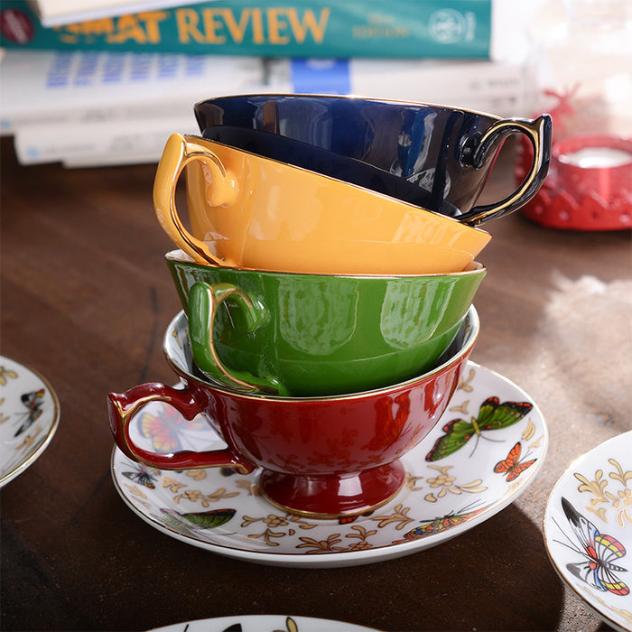 Butterfuly Design Fine Bone China Cup With Saucer
