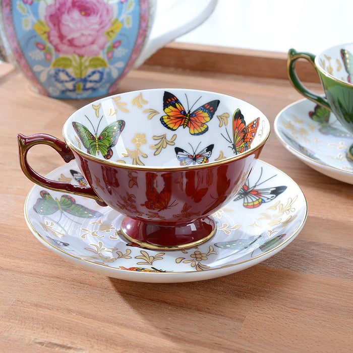 Butterfuly Design Fine Bone China Cup With Saucer