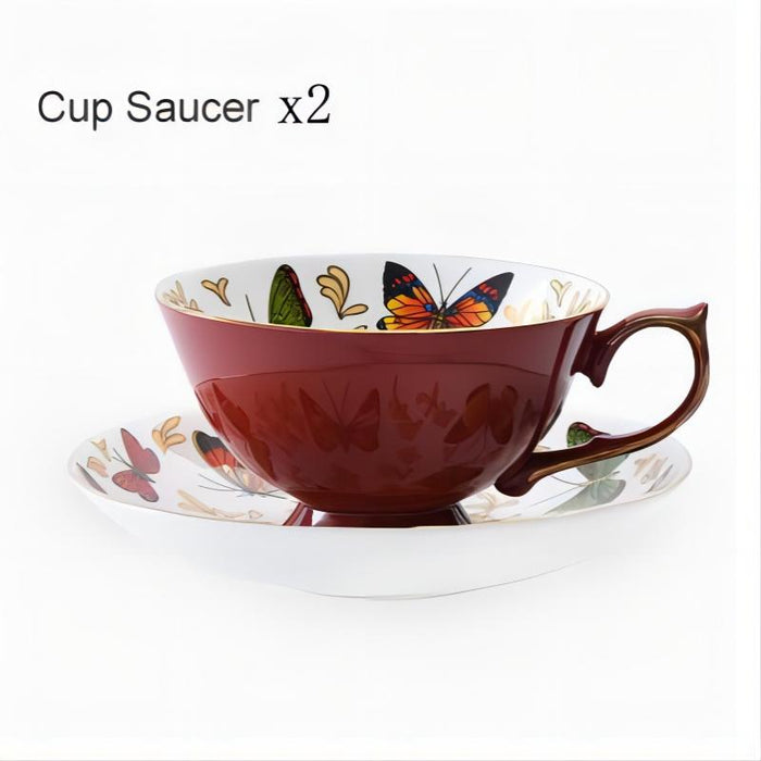 Butterfuly Design Fine Bone China Cup With Saucer