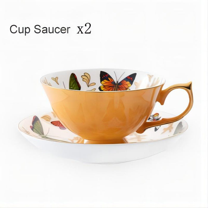 Butterfuly Design Fine Bone China Cup With Saucer