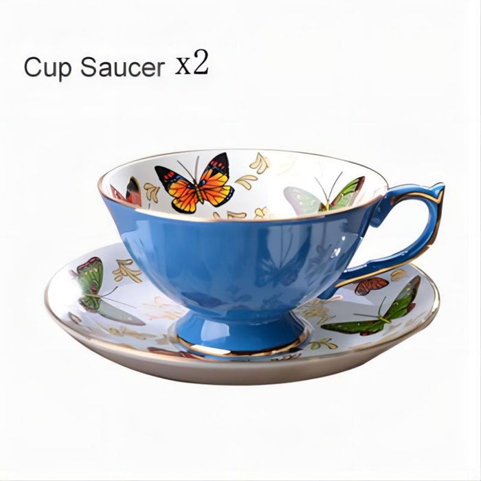 Butterfuly Design Fine Bone China Cup With Saucer