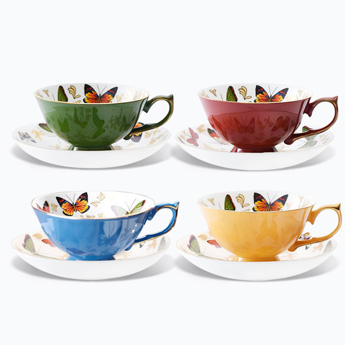 Butterfuly Design Fine Bone China Cup With Saucer