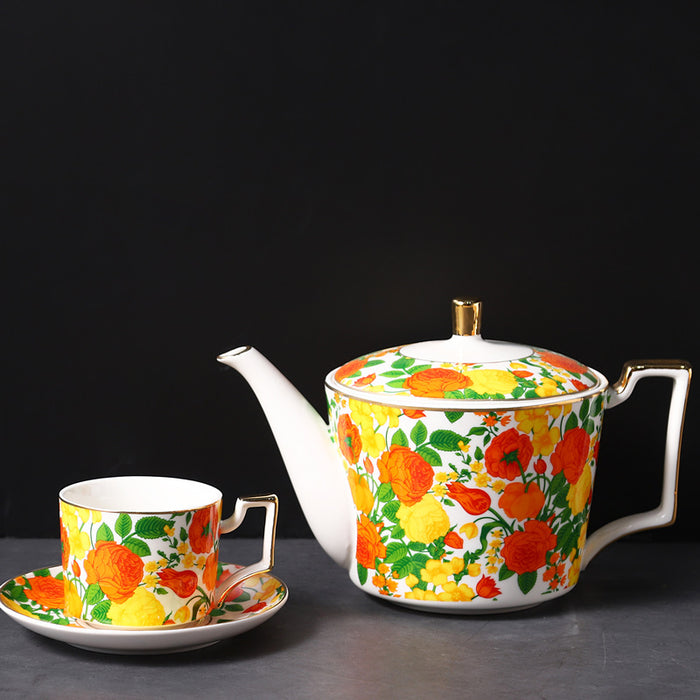 Blooming Flowers Bone China Vintage Tea Set