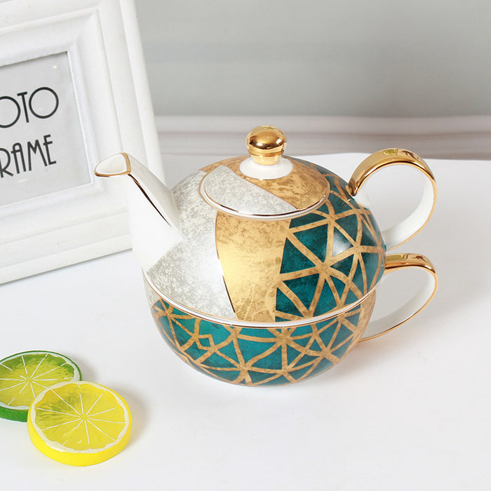 Geometric Splicing Bone China Tea For One Set