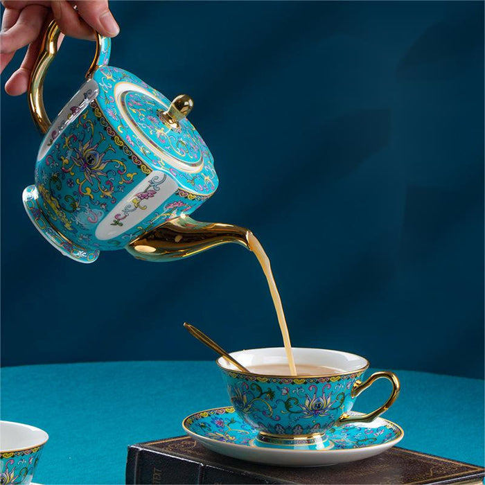 Royal Enamel Fine Bone China Coffee & Tea Set