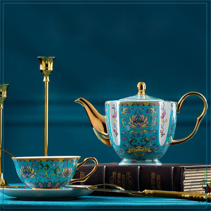 Royal Enamel Fine Bone China Coffee & Tea Set