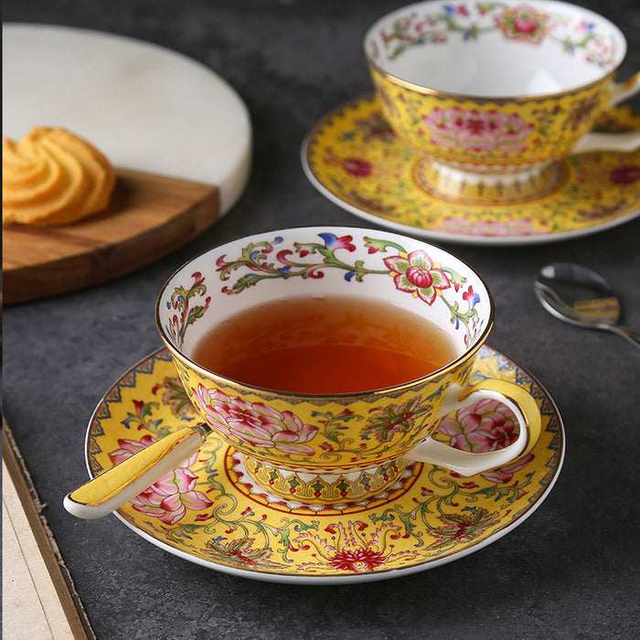 Royal Enamel Fine Bone China Cup And Sauce Set