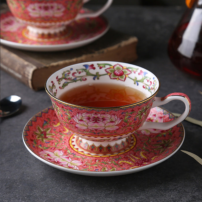 Royal Enamel Fine Bone China Cup And Sauce Set