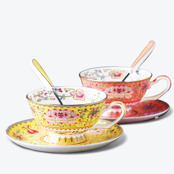 Royal Enamel Fine Bone China Cup And Sauce Set