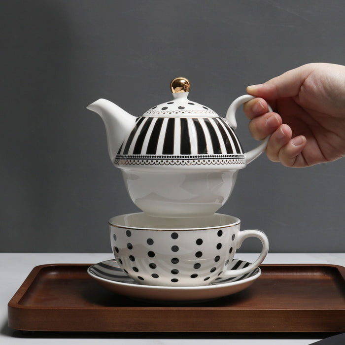 Polka Dot And Stripe Bone China Tea For One Set