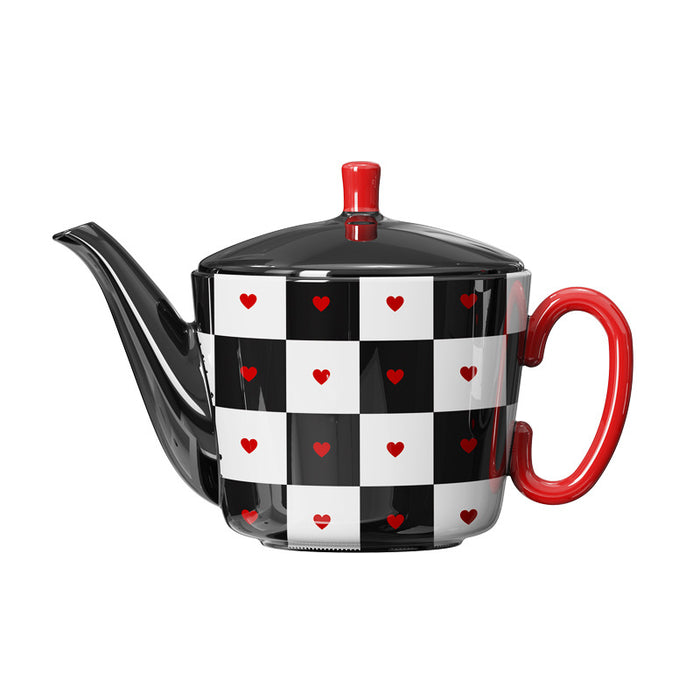 Modern Black and White Checkerboard Coffee & Tea Set