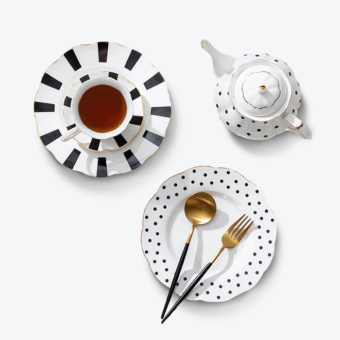Polka Dots And Stripes Modern Coffee Set