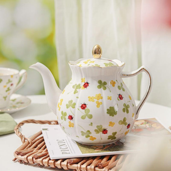 Four-Leaf Clover Meadow Porcelain Coffee & Tea Set