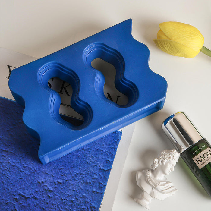 Klein Blue Geometric Ceramic Vase