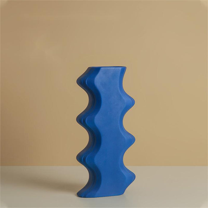 Klein Blue Geometric Ceramic Vase