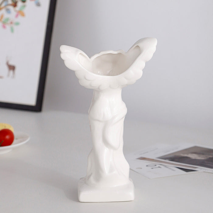 Ancient Greek Victory Goddess Ceramic Vase