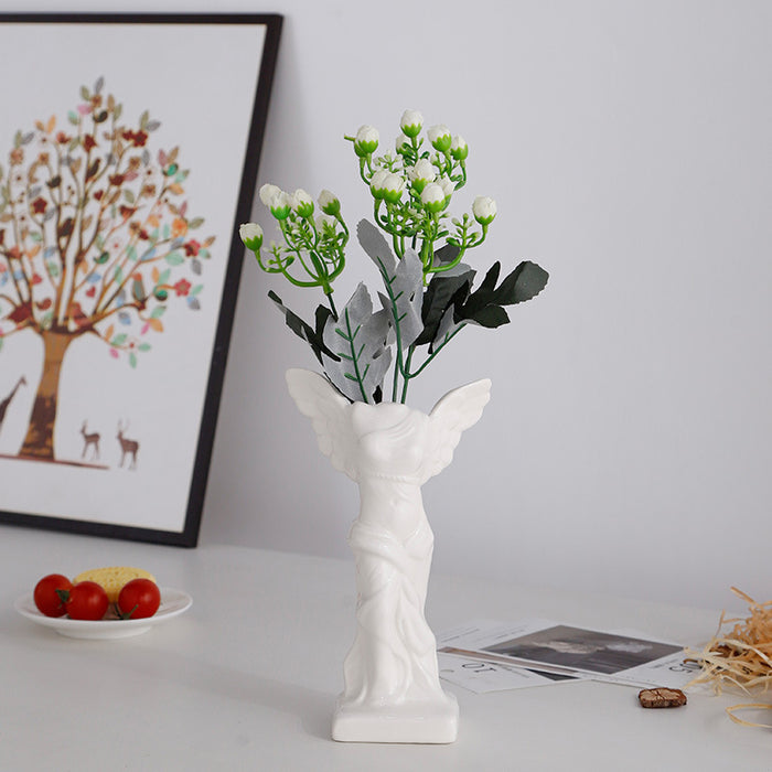 Ancient Greek Victory Goddess Ceramic Vase