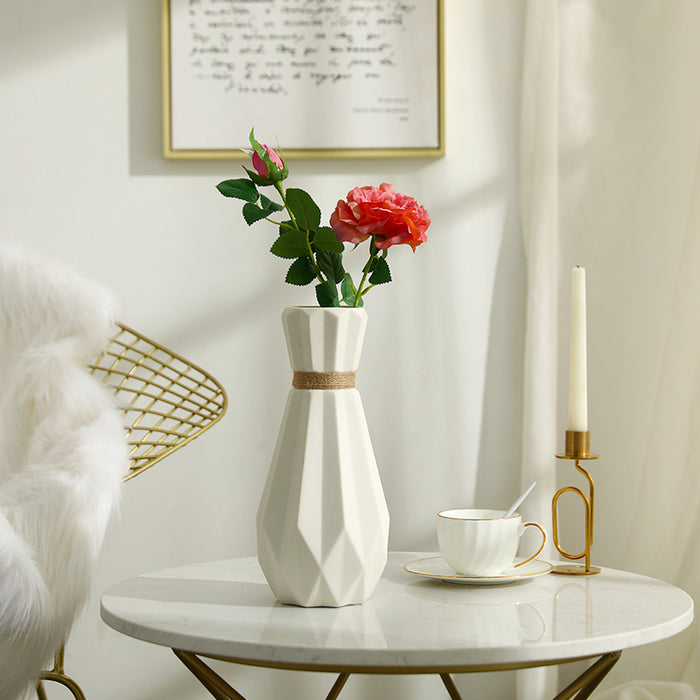 Nordic White Matte Ceramic Vase