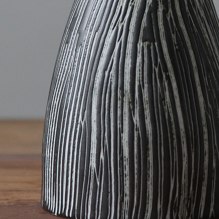 Chinese Vertical Stripe Ceramic Vase