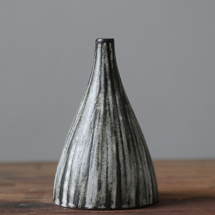 Chinese Vertical Stripe Ceramic Vase