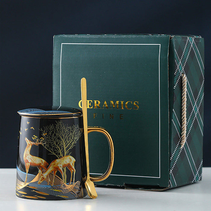 Rustic Deer Ceramic Mug