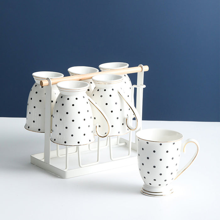 Modern Style Black Dot Ceramic Mug