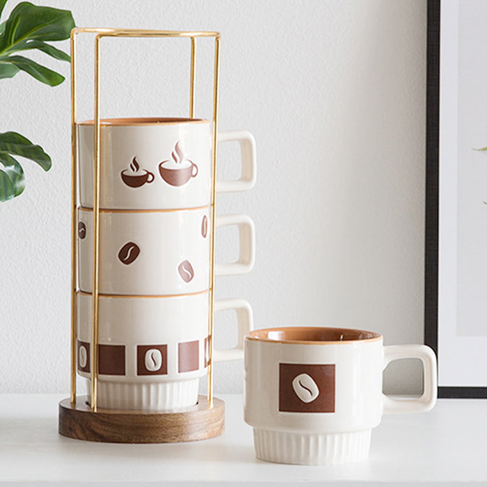 Irish Stackable Ceramic Mug Set
