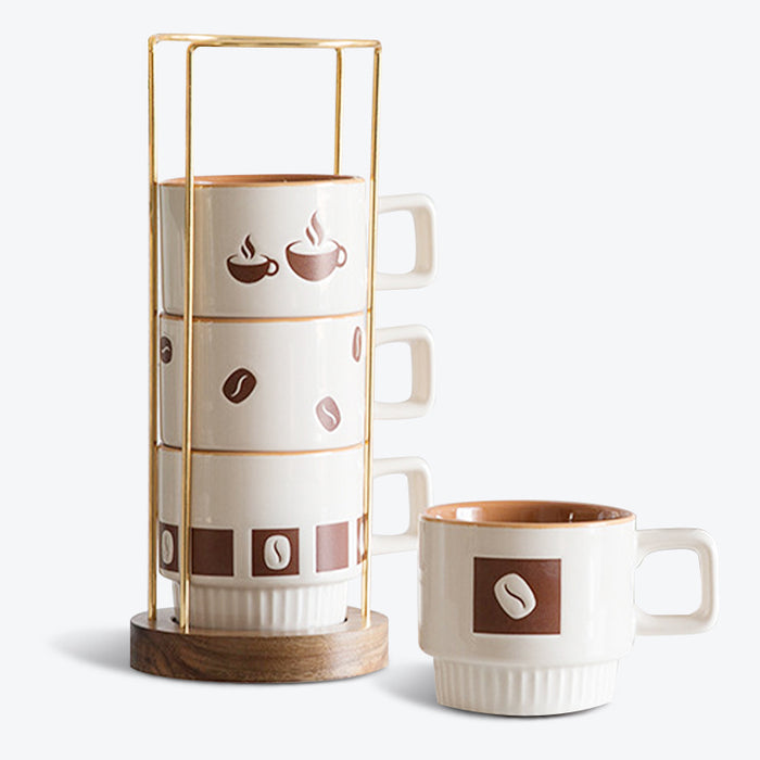 Irish Stackable Ceramic Mug Set