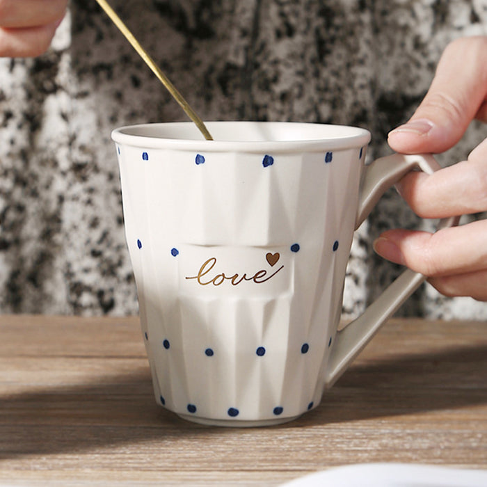 White Modern Diamond Ceramic Mug Set