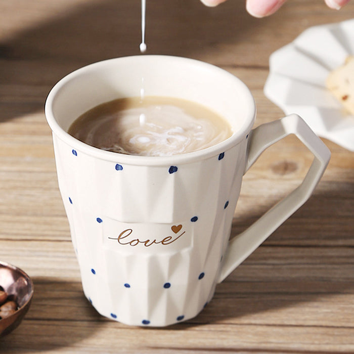 White Modern Diamond Ceramic Mug Set