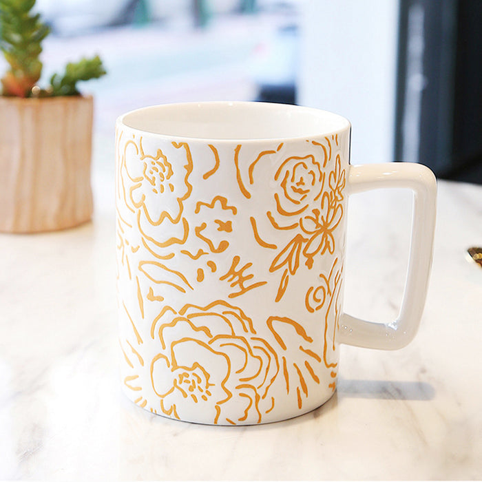 Blue and Orange Modern Ceramic Mug Set