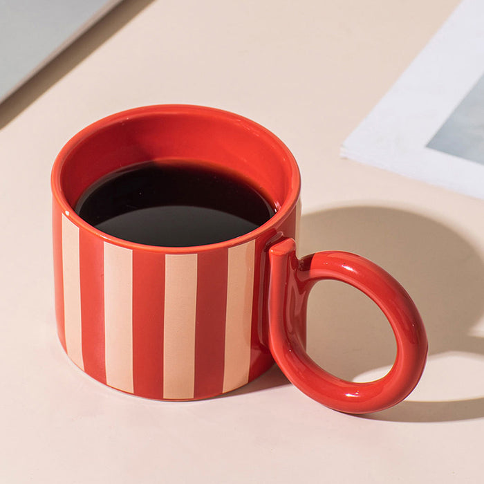 Modern Stripe Pattern Ceramic Mug Set