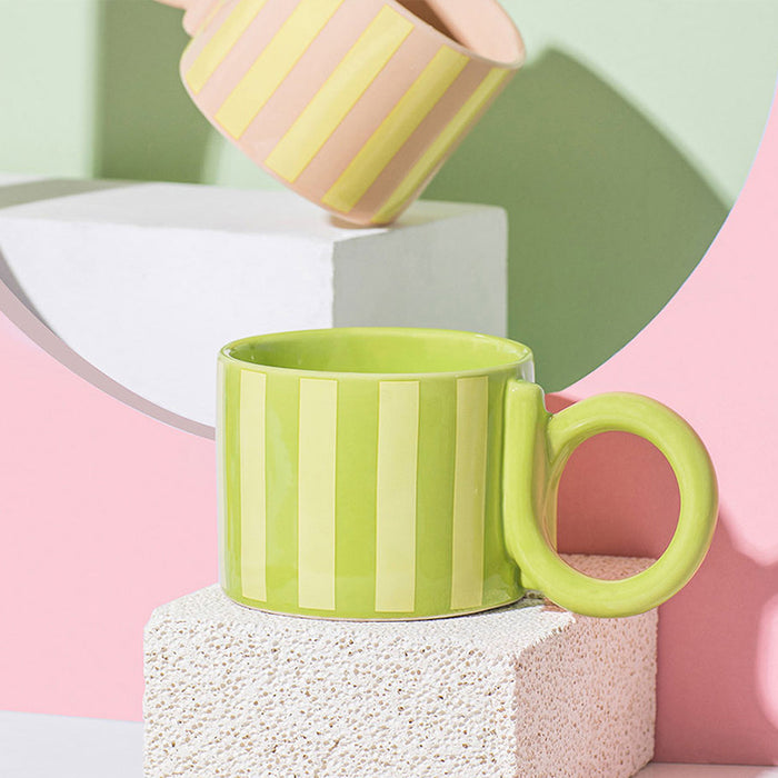 Modern Stripe Pattern Ceramic Mug Set