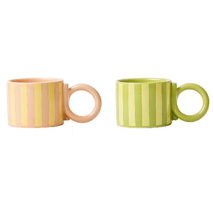 Modern Stripe Pattern Ceramic Mug Set