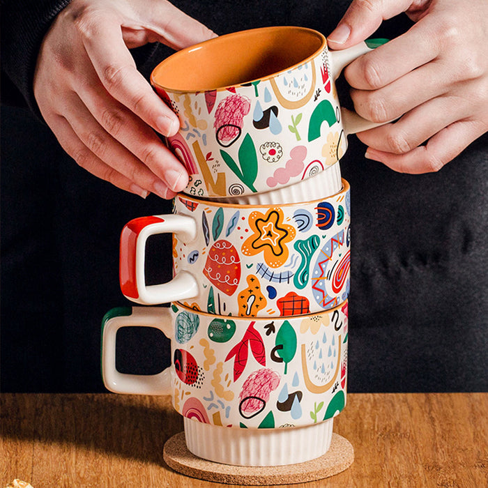 Modern Pastoral Flowers Ceramic Mug