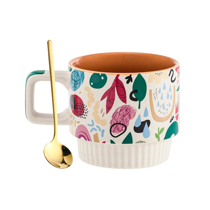 Modern Pastoral Flowers Ceramic Mug