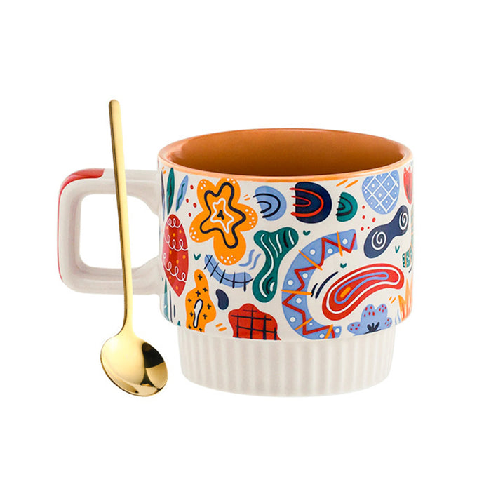 Modern Pastoral Flowers Ceramic Mug