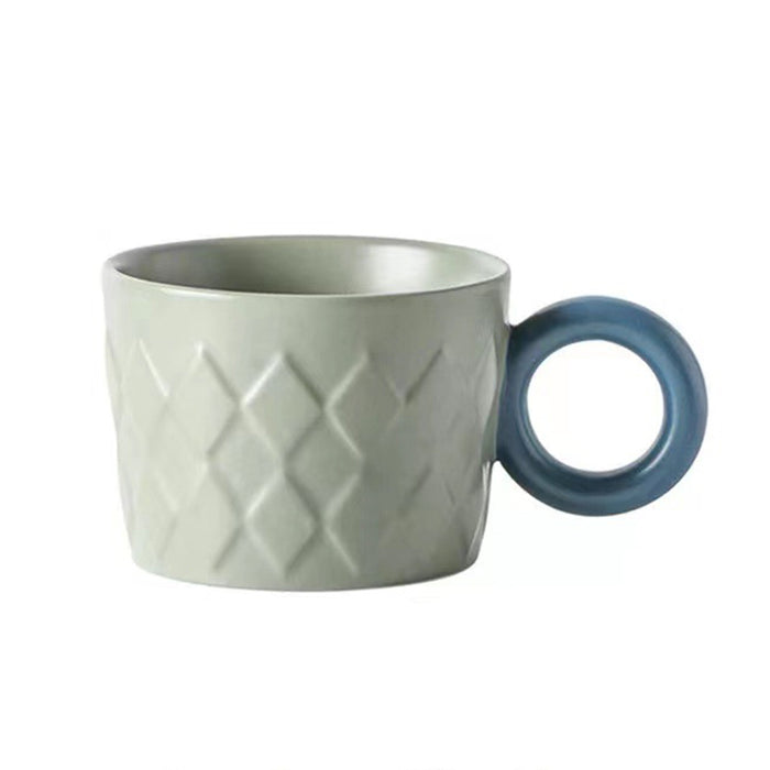 Modern Ceramic Embossed Coffee Mug
