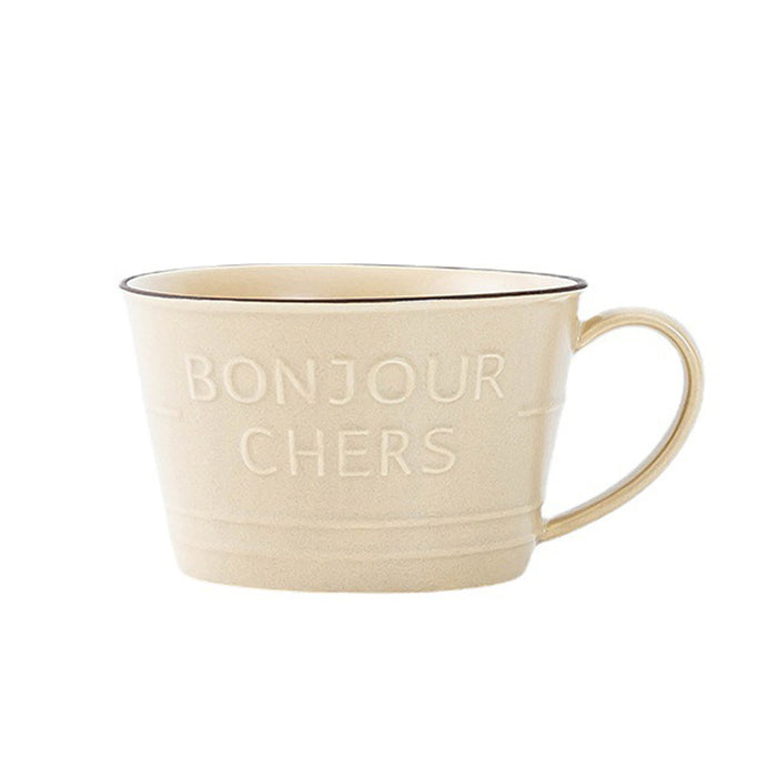 Modern Ceramic Underglaze Letter Pattern Mug