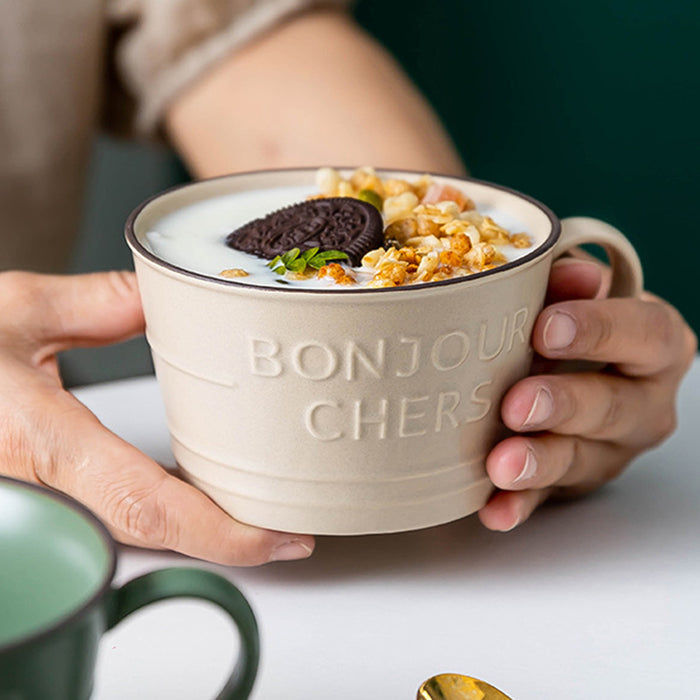 Modern Ceramic Underglaze Letter Pattern Mug