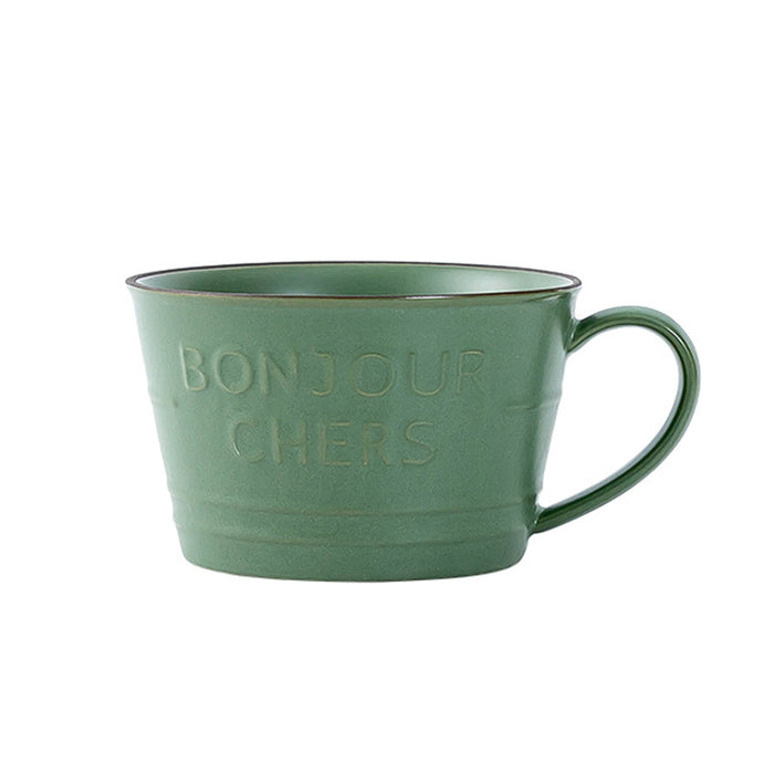 Modern Ceramic Underglaze Letter Pattern Mug