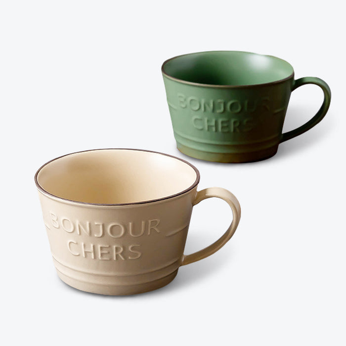 Modern Ceramic Underglaze Letter Pattern Mug