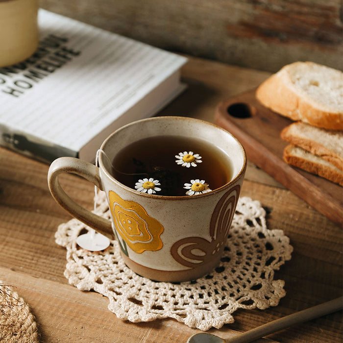 Rustic Ceramic Hand-Painted Underglaze Mug