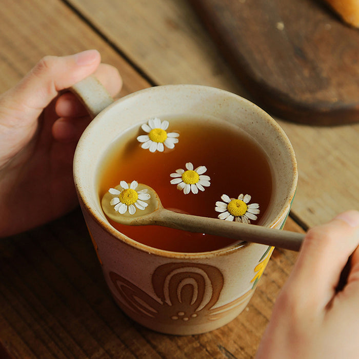 Rustic Ceramic Hand-Painted Underglaze Mug