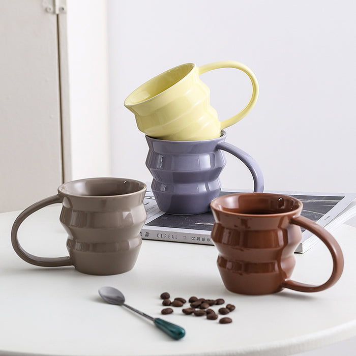 Modern Ceramic Underglaze Irregular Shape Mug