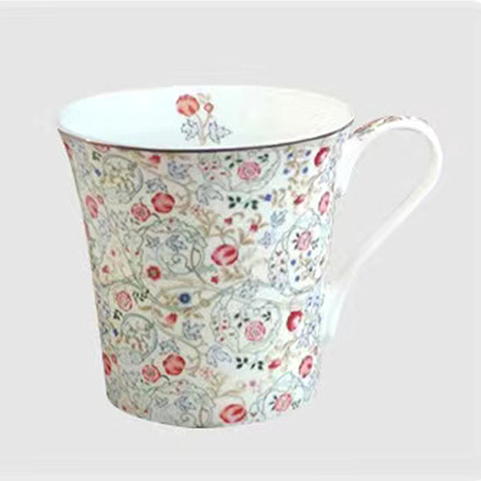 European Fine Bone China Flower Pattern Coffee Mug